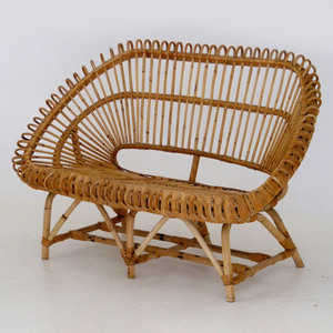 Occasional chair living room furniture wholesale supply natural <b>rattan</b> double seater <b>sofa</b> chairs - Product Image 3