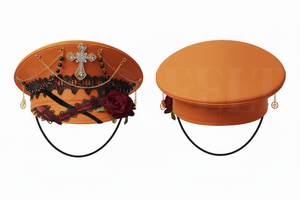 LOW MOQ OEM Decorative Peak Cap with Rose Lace Cross Design Adjustable Fashion <b>Hat</b> for Women Costume Party Accessories Caps - Product Image 5