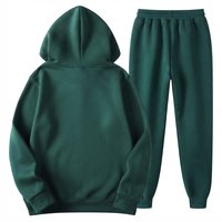 Nouvel ensemble de survêtement vert à capuche pour homme avec broderie pissenlit, manches longues, tenue décontractée d'automne, pantalon uni à cordon de serrage