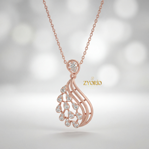 Collar con Colgante de Hoja en Forma de Lágrima con Diamantes, Joyería Fina de Lujo para Mujer, Ideal para Compromiso, Boda o Fiesta, con un Elegante Diseño de Hoja - Product Image 2