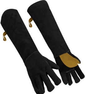 Gants de soudage en cuir de vachette pleine fleur de qualité supérieure, ignifuges, protection contre les étincelles et les brûlures, gants industriels en cuir - Product Image 3