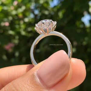 Bague de fiançailles vintage solitaire en or 14K 18K avec diamant de laboratoire de 3 carats, taille ancienne européenne, certifiée IGI, pour femme - Product Image 2
