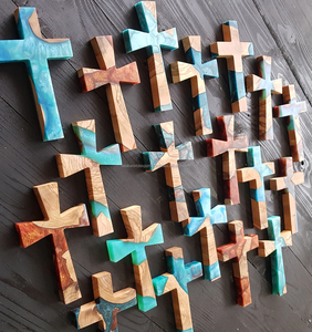 Polished Religious Style Cedar <b>Wood</b> <b>Rustic</b> Cross Wall Hanging Sculpture European Regional Feature Customized Color Size By FWE - Product Image 1