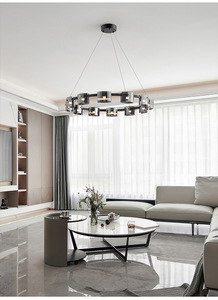 Lustre en verre moderne minimaliste simple ovale LED à intensité variable de luxe pour restaurant salle à manger chambre à coucher - Product Image 6