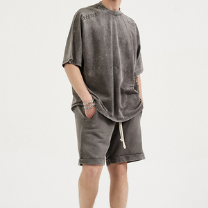 Men's Knee Length High Street Mid-Rise Eco-Friendly Breathable Terry Casual Shorts 100% Cotton Washed <b>Elastic</b> Waist Summer - Product Image 6