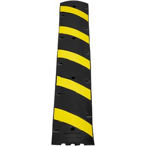 2 Pezzi Dosso Stradale in Gomma Rinforzata da 1,8 m/2,2 m, Capacità 9.980 kg, a 2 Canali, Altamente Riflettente Giallo per Uso Stradale - Product Image 2