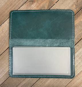 Factory Direct Genuine Leather Checkbook Cover High Quality Duplicate Check <b>Book</b> <b>Wallet</b> Custom Logo Brand LCR-0158 - Product Image 2