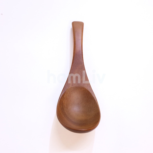 Cuchara de sopa y postre de madera de teca natural, sostenible, hecha a mano, artesanal, halal, apta para alimentos, decorativa, estilo japonés. - Product Image 2