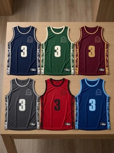 Maillot de basket bleu marine personnalisé, uniforme sans manches en mesh sublimé, respirant, vêtements d'entraînement d'équipe, OEM, vêtements de sport pour hommes - Product Image 5