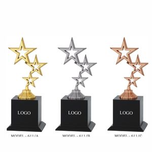 Elegant Metal Star Shaped Dial Desk And Wall Decor In Tri Tone Silver Brown And Gold Plated Finish For Professional Office - Product Image 2