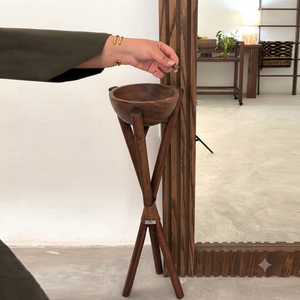 Quemador de incienso rústico de madera con cuenco de madera, diseño único de trípode con cuerda de yute, accesorio perfecto para la decoración del hogar. - Product Image 2