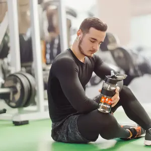 Botella de Agua Deportiva Ecológica de 700 ml con Pajita, Material RPET, Modelo TM-046-BLK - Product Image 2