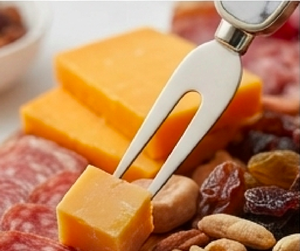 Ensemble élégant de couteau et trancheur à fromage avec manches en marbre, ustensiles en acier inoxydable pour occasions spéciales et événements - Product Image 4