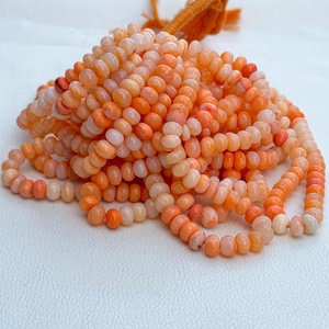 4mm 6mm 8mm 10mm Teint Orange Opale Ombragée Perles Lisse Rondelle Semi Précieuse Pierres Précieuses Perles Personnalisées Bracelets Bijoux Vente - Product Image 4