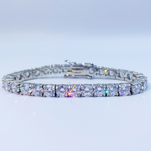 925 Sterling Silver Moissanite Tennis Bracelet Brilliant Cut Iced Luxury for Women <b>Men</b> Gift Party Wedding Engagement Anniversary - Product Image 6