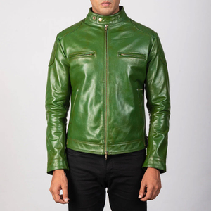 Chaqueta de cuero para hombre al por mayor, con logo personalizado, ajuste slim, estilo motociclista, proveedor OEM a granel, chaqueta de invierno barata para hombre - Product Image 5