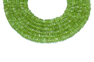 Cuentas Cuadradas Heishi de Peridoto Natural de Calidad AAA, Lisas, de 4-5 mm, 16 Pulgadas, para la Elaboración de Joyas - Product Image 3