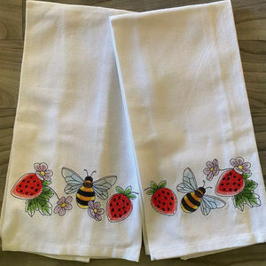 Paños de Cocina Reutilizables Nature4u 100% Algodón, Diseño Bordado de Flores Silvestres, Ecológicos, de Secado Rápido, para Bodas - Product Image 1