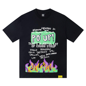 T-shirts surdimensionnés en twill de polyester épais à col montant et épaules tombantes pour hommes, collection été 2026, vente en gros personnalisée - Product Image 2