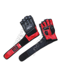 Guantes de Piel de Vacuno Genuina para MMA, Color Rojo y Negro, Venta al Por Mayor |   Guantes de Entrenamiento de Boxeo con Logotipo Personalizado - OEM ODM Disponible - Product Image 5