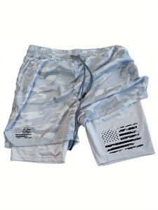 Wholesale Price Men's Woolen Running Windbreaker Shorts Comfortable <b>Mid</b> Waist Lightweight Drawstring Closure Digital Printed - Product Image 1