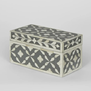 Elegant Bone Inlay Jewelry Box with Lid Handmade Artisan Wooden <b>Storage</b> <b>Chest</b> for Cosmetics Trinkets and Accessories - Product Image 2