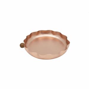 Bandeja de Servir de Cobre Martillado Hecha a Mano, con Borde Festoneado, para Fiestas, Bodas, Ramadán, Decoración del Hogar - Product Image 1