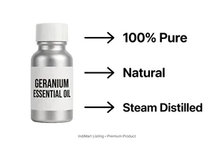 Aceite Esencial de Geranio 100% Puro y Natural Hanu, Aceite de Geranio para Aromaterapia, Cosméticos, Venta al Por Mayor, Fabricante, Exportador - Product Image 3