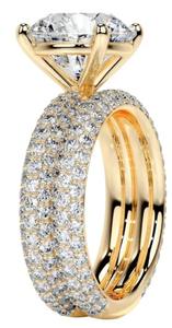 Bague de fiançailles solitaire éternité en or jaune plaqué 10 carats avec diamant de laboratoire taille brillant, bijoux fins tendance - Product Image 2