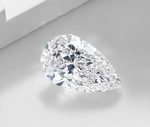 Diamant de laboratoire cultivé en vrac, certifié IGI, 1,00 ct à 5,00 ct, couleur E, clarté VVS1, taille poire 11,00x7,2 mm, excellente taille, HPHT CVD - Product Image 1