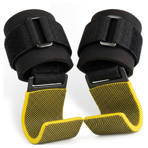 Weightlifting Hooks Heavy Duty Wrist Support Loops Workout Trainer Pull Up Lifting Hook Unisex - Product Image 1