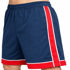 Shorts de basketball pour hommes, couleur unie, en mesh respirant, légers, pour le sport, la gym, la course à pied, taille élastique, été, logo personnalisé - Product Image 4