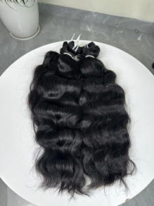 Extensions de cheveux naturels noirs ondulés à clipser, double épaisseur, cheveux humains vierges vietnamiens, lot en gros - Product Image 3