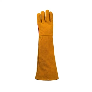 Gants de sécurité anti-coupure certifiés EN388 en cuir de vachette pleine fleur, doublés coton, résistants à la chaleur, à manches longues, pour la manipulation des animaux et le barbecue - Product Image 1