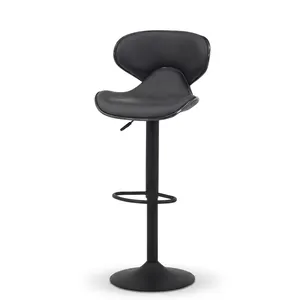 Modern Leather <b>Bar</b> <b>Stool</b> <b>Adjustable</b> Swivel Counter Chair with Chrome Base for Kitchen Cafe Home Restaurant - Product Image 1