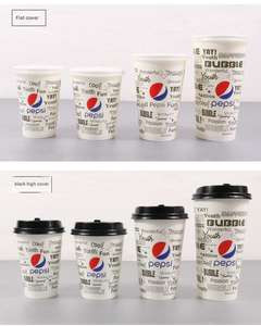 Vasos de Papel Gruesos Personalizados OEM ODM con Doble Revestimiento, Aptos para Bebidas Calientes y Frías, Vasos Desechables para Cola con Tapas - Product Image 3