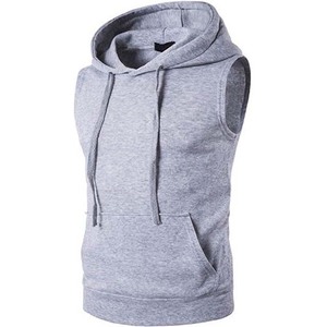 Vente en gros de gilets sans manches à capuche en coton personnalisés de qualité supérieure à prix avantageux, service OEM ODM - Product Image 1