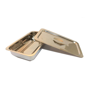 Bandeja para Instrumentos Quirúrgicos de Acero Inoxidable de 9''x5''x2'' con Tapa, Recipiente Hueco de Acero Inoxidable - Product Image 1