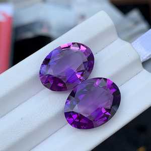 Ametista natural de Madagascar, corte ovalado, lupa, gemas sueltas facetadas en tonos púrpura y rosa para la fabricación de joyas. - Product Image 1