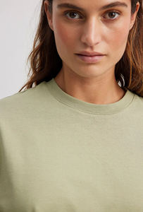 Camiseta Corta de Alta Calidad para Mujer, Corte Cuadrado, Poliéster/Algodón, Anti-Pilling, Ecológica, Cuello en V, Manga Corta, Ajuste Delgado - Product Image 4