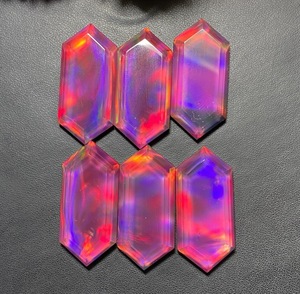 Ópalo Aura Sintético Doblete Arcoíris Fuego, Corte Hexagonal Largo, Gema Suelta, Tamaño Personalizado para Diseño de Joyería, Venta al por Mayor - Product Image 5