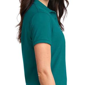 Camiseta Casual de Punto para Mujer, Corte Ajustado, Manga Corta, 100% Algodón, Cuello Camisero, Color Sólido, Transpirable, Primavera Verano - Product Image 6