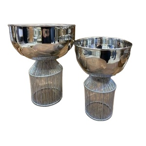 Tazón de servicio de acabado de plata para cocina, vajilla para Hotel y restaurante, tazón de frutas, plato de Metal de diseño moderno - Product Image 1