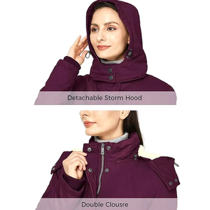 Mantic Enterprises Women Winter Parka <b>Jacket</b> Genuine <b>Leather</b> Shell Cotton Filling Zipper Closure Thick Warm Utility Style Full - Product Image 4