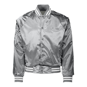 Custom Satin Varsity <b>Jacket</b> Men <b>Women</b> <b>Bomber</b> <b>Jacket</b> Snap Button Ribbed Collar <b>Lightweight</b> Baseball <b>Jacket</b> OEM - Product Image 6