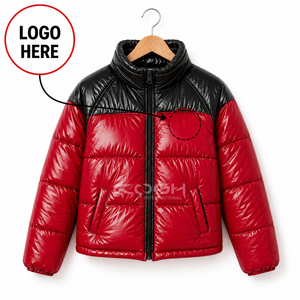 Veste d'hiver matelassée unisexe de haute qualité avec logo personnalisé Cosh International Fashion, col montant brillant, capuche - Product Image 1
