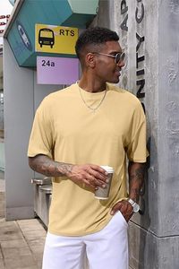 เสื้อยืดโอเวอร์ไซส์ผ้าฝ้ายแท้ 100% น้ำหนัก 220 กรัม พิมพ์ลายตามสั่งที่ไหล่ สไตล์ฮิปฮอป ไซส์พลัส ผ้าฝ้ายแท้ 100% ทรงบ็อกซี่ สำหรับผู้ชาย - Product Image 2