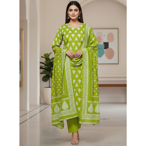 Conjunto de 3 Camisas de Algodón Dhabu con Estampado Colocado para Mujer, Señora y Niña, Calidad de Exportación, Venta al Por Mayor - Product Image 1