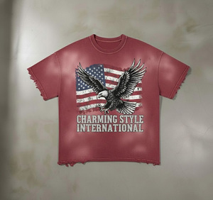 Camiseta Personalizada Extra Grande de Felpa Francesa 100% Algodón, Estilo Casual, Estampada, Transpirable, para Hombre, con Diseño en Blanco - Product Image 2