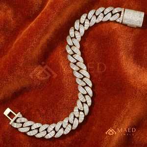 Gold Miami Cuban Link Bracelet Moissanite Fine Chain Link Bracelet Fashion Jewelry Daily Wear Gift Style Miami Chicago Buyers - Product Image 2